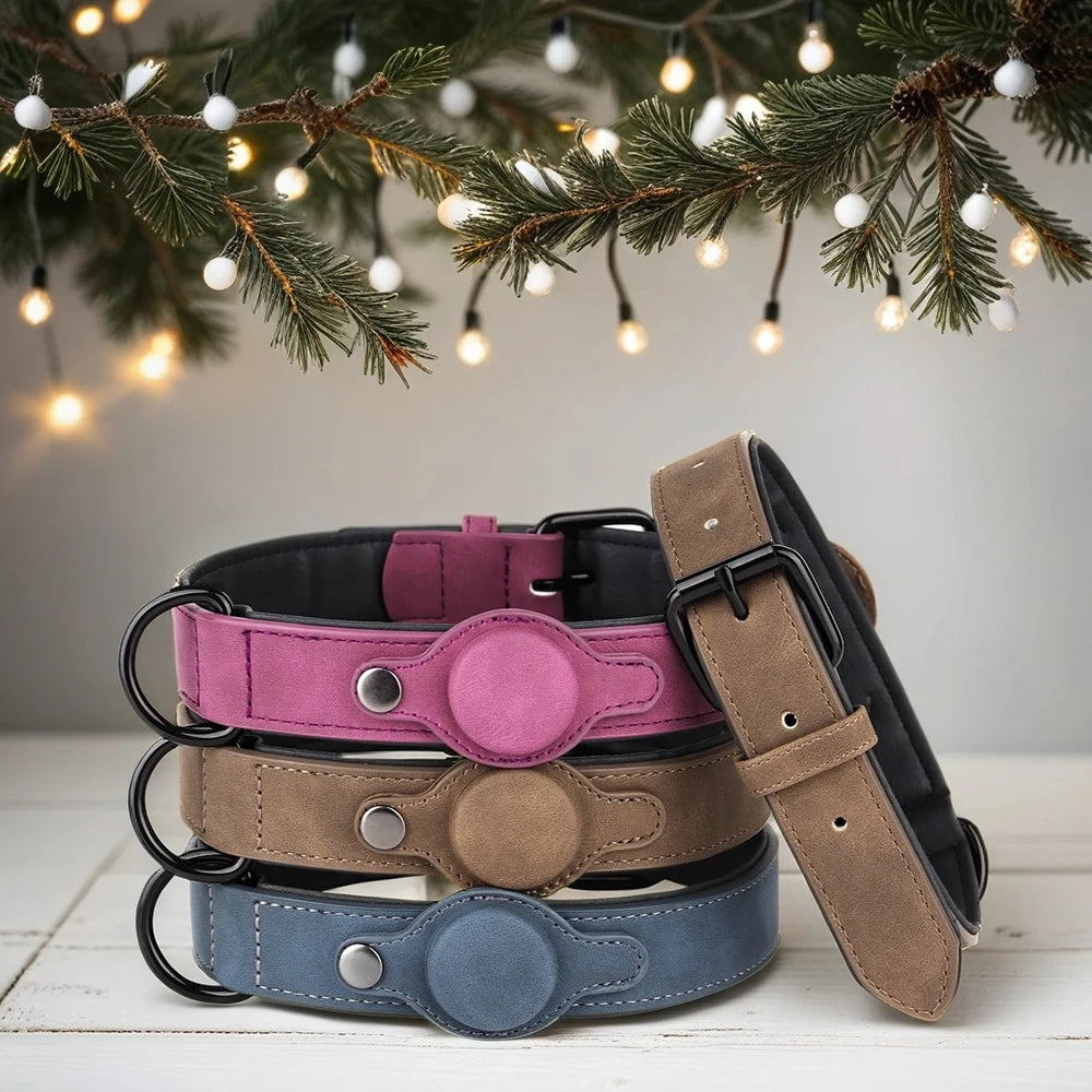 Dog Collar High Quality PU Leather Pet Collars Anti-lost Tag Collar Adjustable for Small Medium Dogs Chihuahua Pug  Accessories