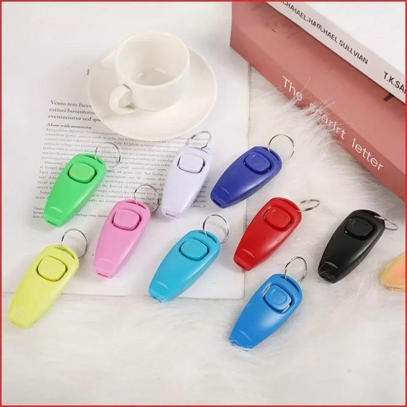 Pet Dog Training Clicker Whistle 2 in 1 with Wrist Strap Puppy Recall Obedience Tool for Outdoor Walking Command Training Signal
