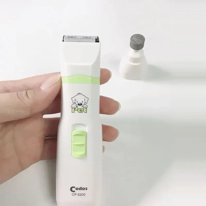 2-in-1 Pet Hair Trimmer and Nail Grinder Ceramic Blade Grooming Clippers for Dogs and Cats with Nail Cutter Hair Cutting Machine