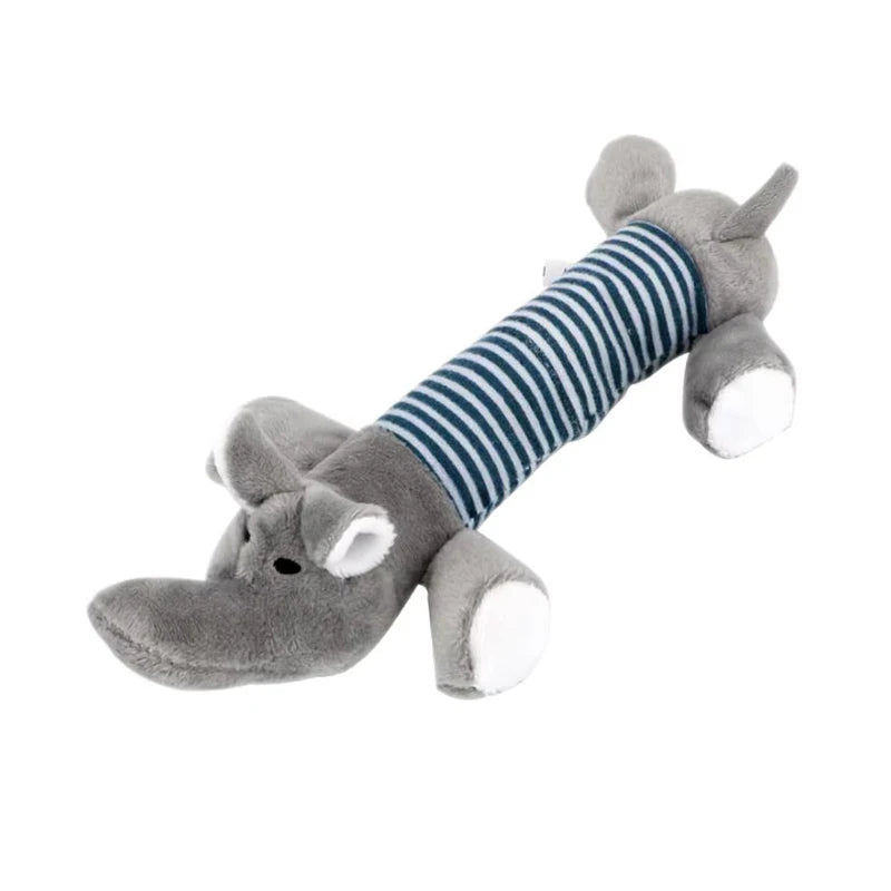 New Popular Plush Squeak Pet Toys - Long Bar Pig/Duck/Elephant Toys Soft Interactive Chewing Toys for Dogs