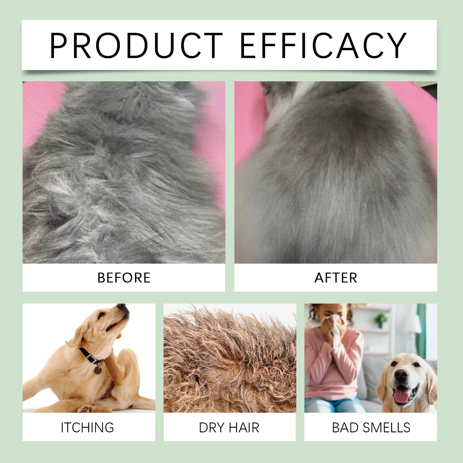 Coconut Scent Dog Shampoo Cleansing Moisturizing Pet Deodorizing with Long-Lasting Fragrance Soft Smooth Shiny Coat GroomingCare