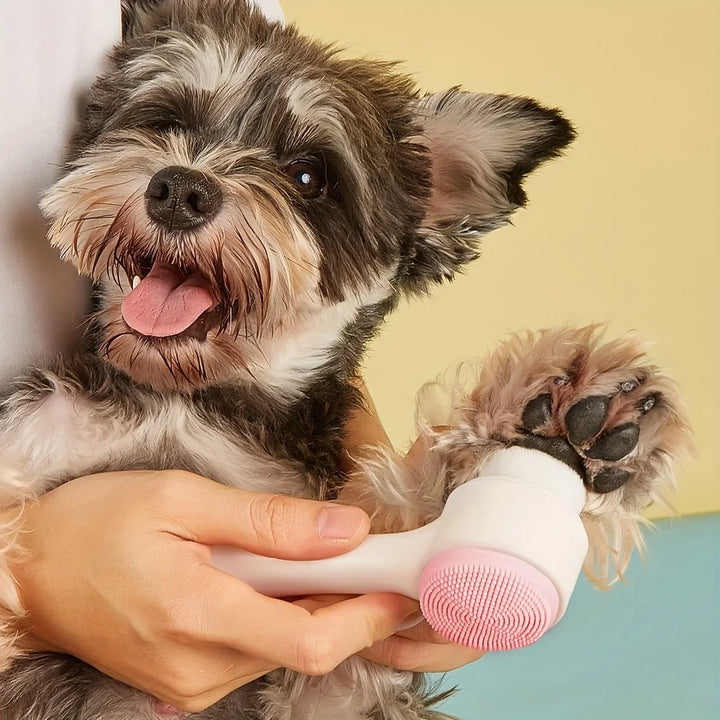 1pc- Silicone Pet Paw Cleaner & Massage Brush Dual Sided Dog Grooming Tool For Healthy Coats And Claws Pet Cleaning Tools
