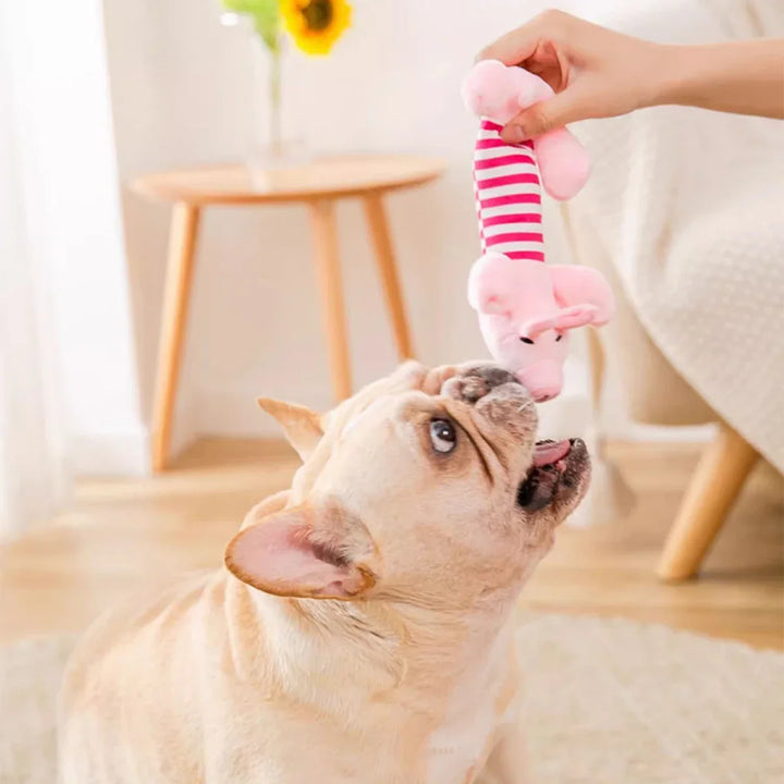 New Popular Plush Squeak Pet Toys - Long Bar Pig/Duck/Elephant Toys Soft Interactive Chewing Toys for Dogs