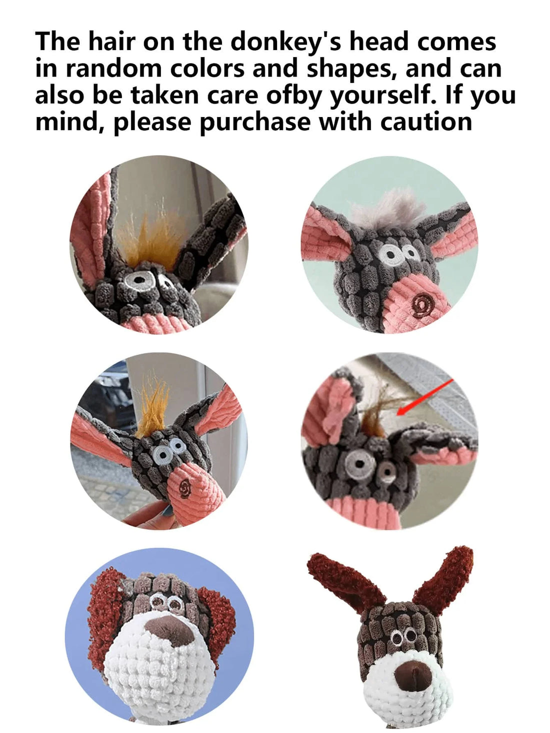 Fun Pet Dog Toy - Donkey-Shaped Corduroy Chew Toy, Squeaky Plush Donkey Toy for Puppies, Suitable for Cats and Dogs to Play, Helps Dogs Play and Expend Energy, Promotes Teeth Cleaning and Oral Health, Suitable for Small and M