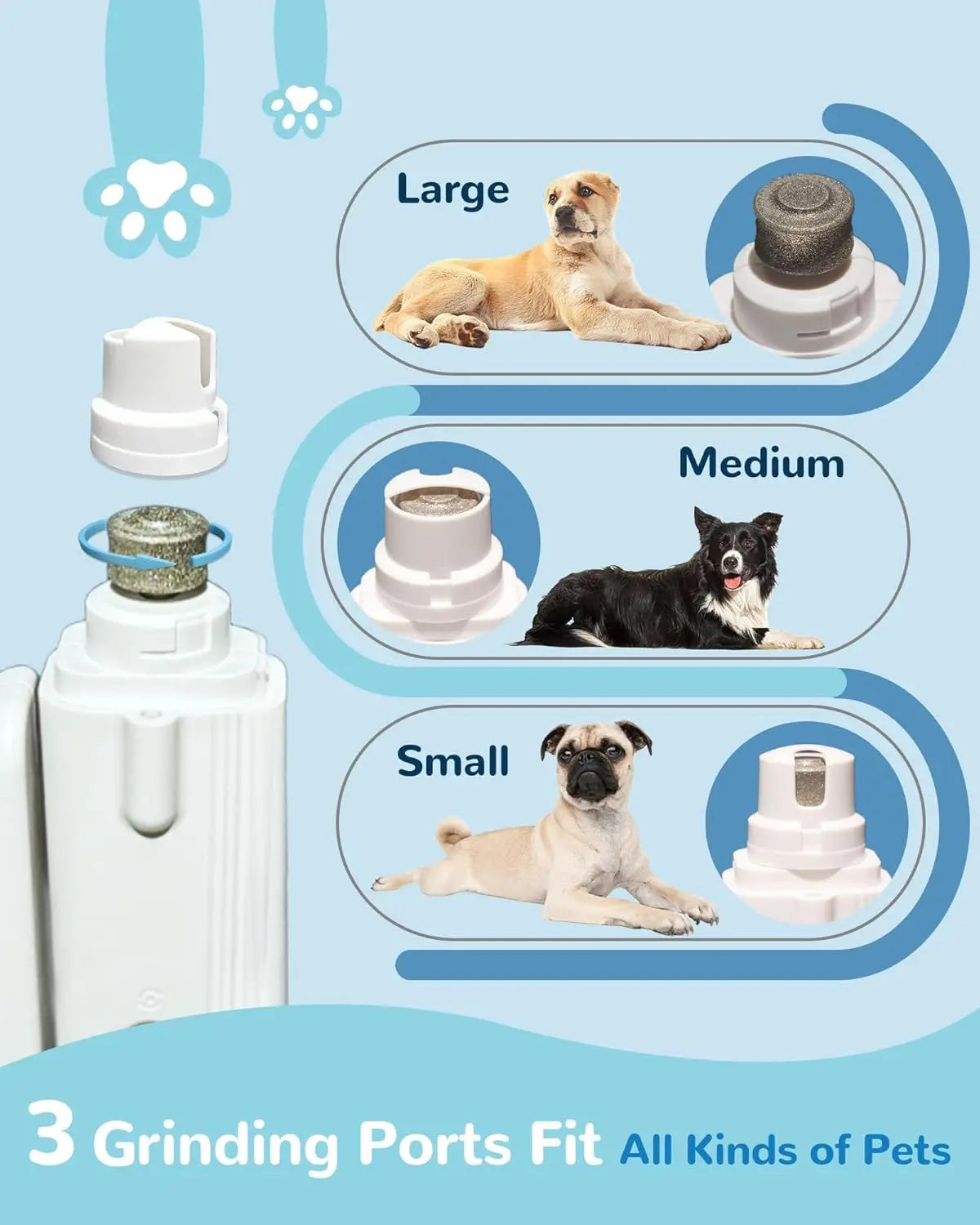 2 in1 Electric Pet Nail Clipper for Dog Nail Grinders Rechargeable USB Charging Pet Grooming Tools For Small Medium Large Dogs
