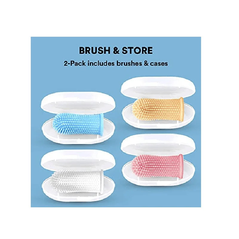 Dog Super Soft Pet Finger Toothbrush Teeth Cleaning Breath Care Nontoxic Silicone Tooth Brush Cat Dog Toothbrush Pet Products
