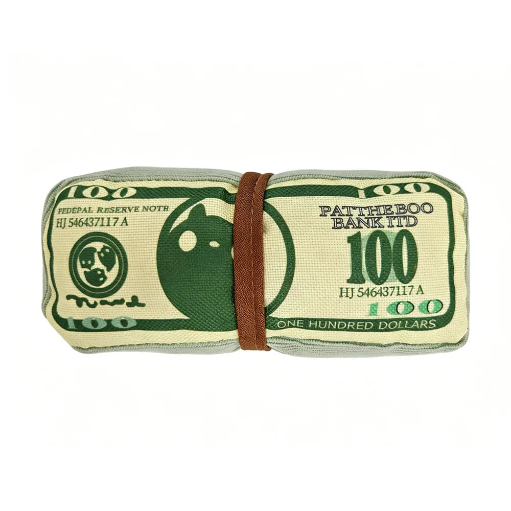Interactive Squeaky Money Shaped Chew Toy for Dogs And Cats with Crinkle Paper Teeth Cleaning Pet Toy