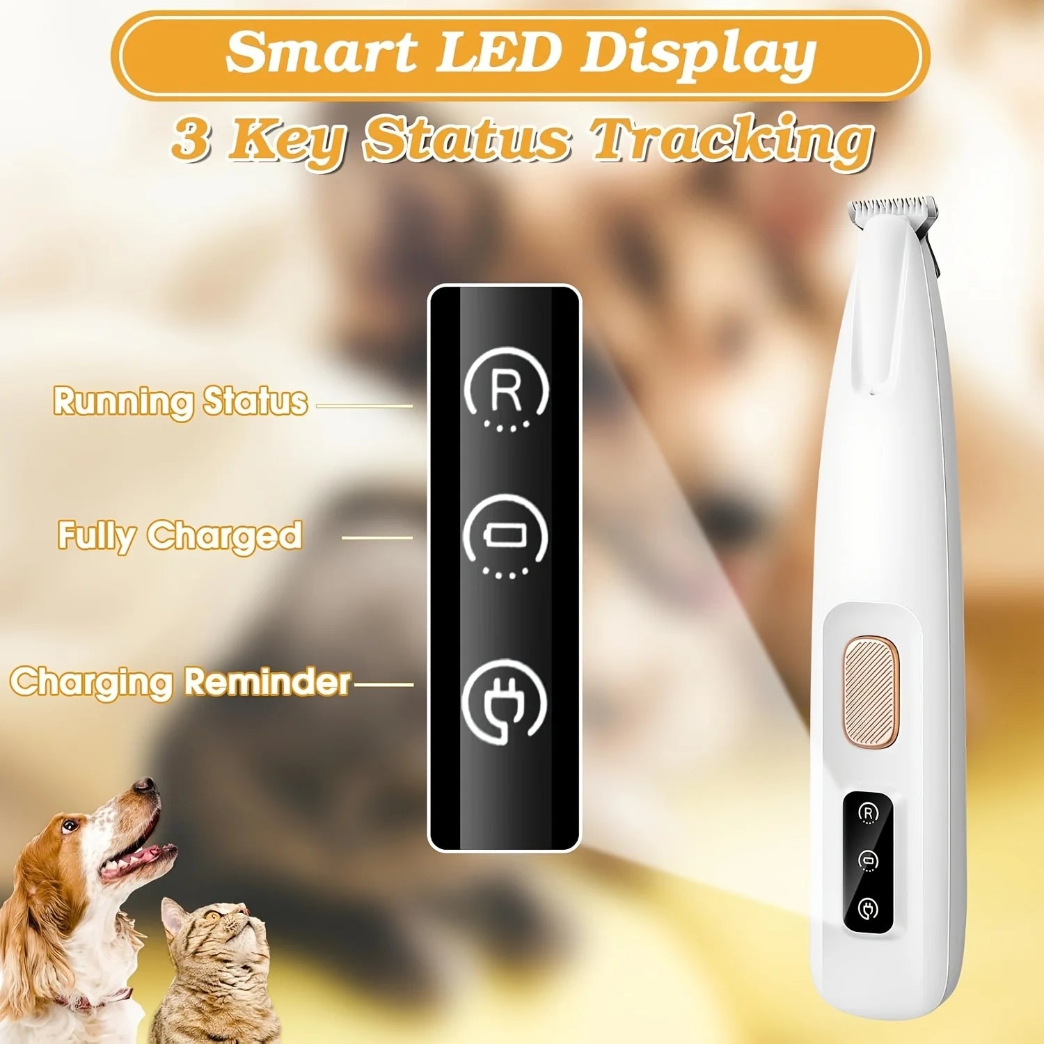 Professional Electric Pet Grooming Scissors, Quiet and Gentle Operation, Cordless Dog and Cat Hair Trimmer