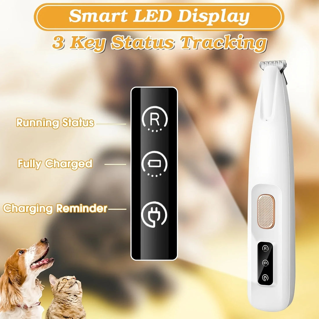 Professional Electric Pet Grooming Scissors, Quiet and Gentle Operation, Cordless Dog and Cat Hair Trimmer
