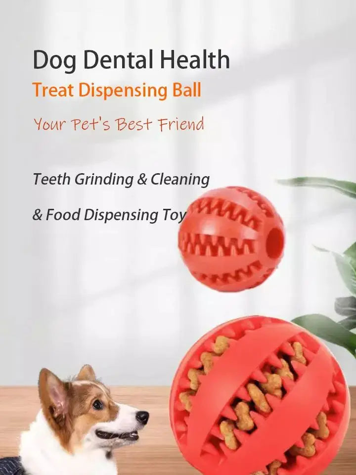 Dog Treat Toy Ball Dog Tooth Cleaning Toy Interactive Dog Toys Treat Dispensing Ball Dental Care Toy Cognitive dog toy Chew Toys