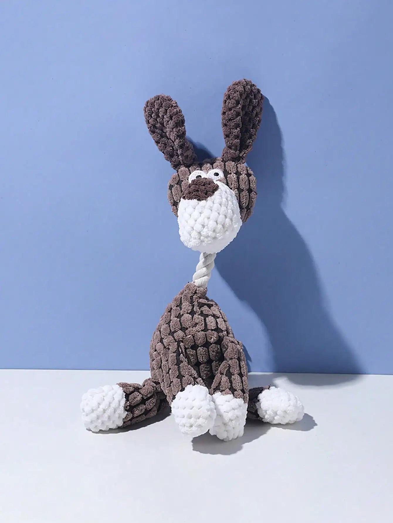 Fun Pet Dog Toy - Donkey-Shaped Corduroy Chew Toy, Squeaky Plush Donkey Toy for Puppies, Suitable for Cats and Dogs to Play, Helps Dogs Play and Expend Energy, Promotes Teeth Cleaning and Oral Health, Suitable for Small and M