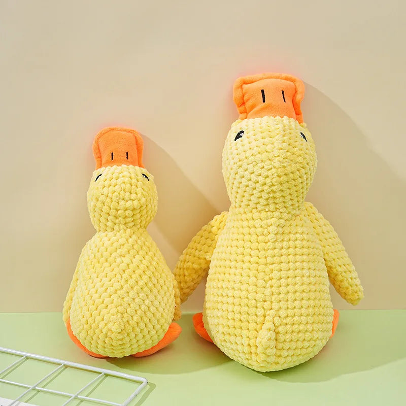 Bite Resistant Plush Dog Toy Duck Shape Interactive Chew Proof Teeth Cleaning Boredom Relief for Large Puppies Adult Dog Durable