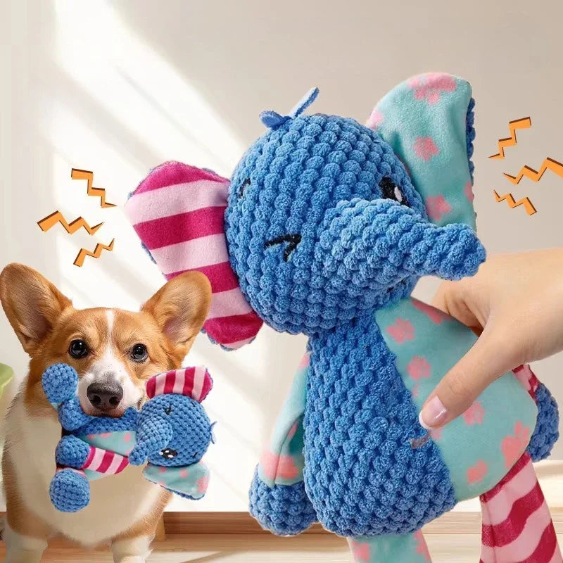 Cute Fox Elephant Plush Dog Toy Bite Resistant Interactive Squeaky Chew Toy for Dogs Teeth Cleaning Sounding Pet Chew Doll113