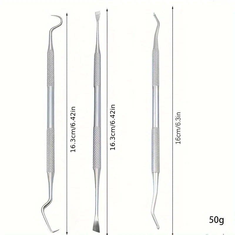 3Pcs Pet Dental Kit - Stainless Steel Dog & Cat Teeth Cleaning Tools Set, Plaque & Calculus Remover for Oral Hygiene Care