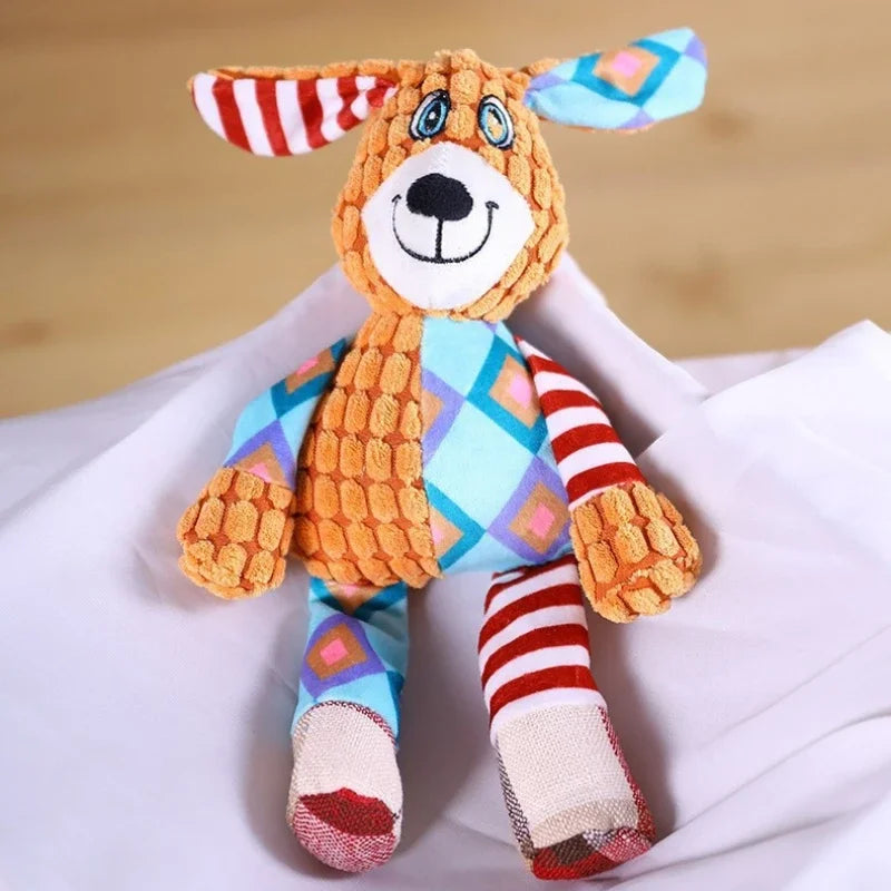 Cute Fox Elephant Plush Dog Toy Bite Resistant Interactive Squeaky Chew Toy for Dogs Teeth Cleaning Sounding Pet Chew Doll113