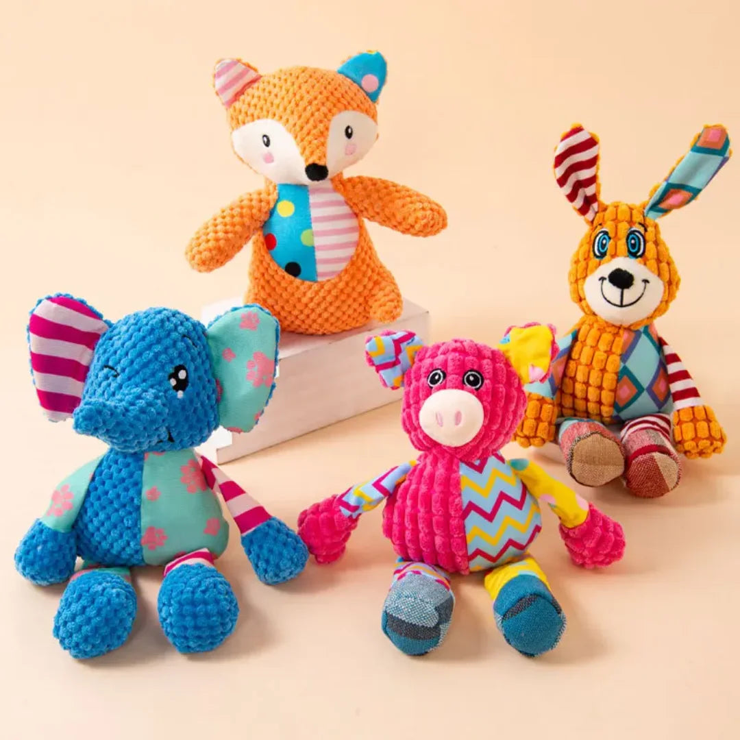 Cute Fox Elephant Plush Dog Toy Bite Resistant Interactive Squeaky Chew Toy for Dogs Teeth Cleaning Sounding Pet Chew Doll113