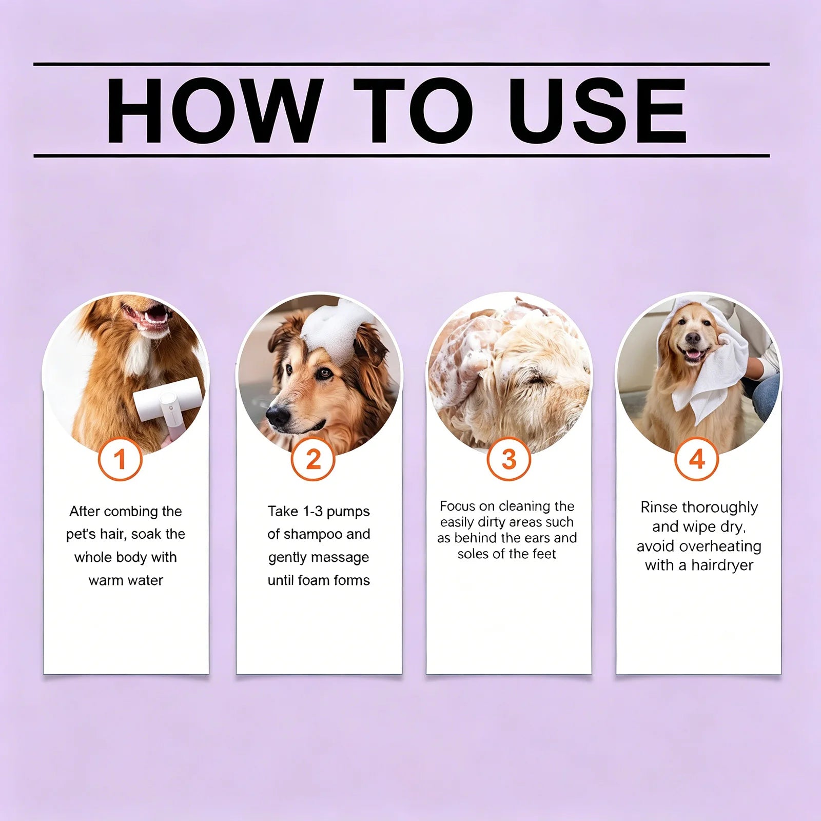 Coconut Scent Dog Shampoo Cleansing Moisturizing Pet Deodorizing with Long-Lasting Fragrance Soft Smooth Shiny Coat GroomingCare