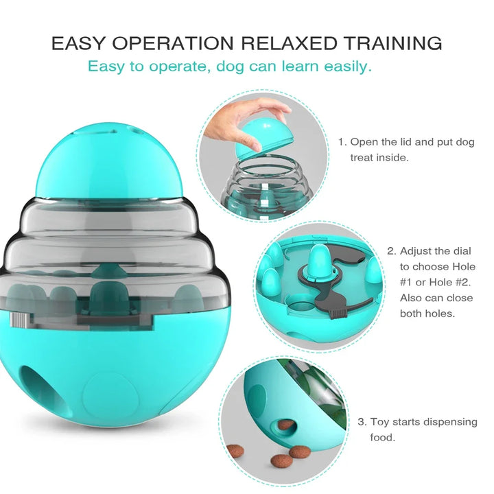Dog Toy Treat Dispenser For Small Big Dogs Interactive Shaking Leakage Food Container Increases IQ Tumbler Pet Track Rolling Toy