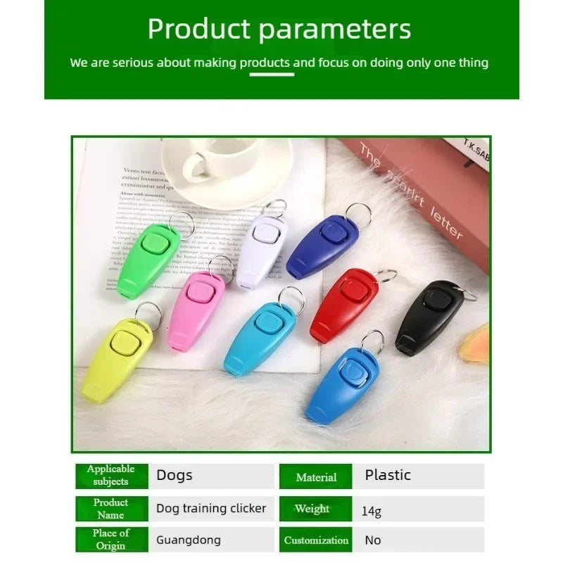 Pet Dog Training Clicker Whistle 2 in 1 with Wrist Strap Puppy Recall Obedience Tool for Outdoor Walking Command Training Signal