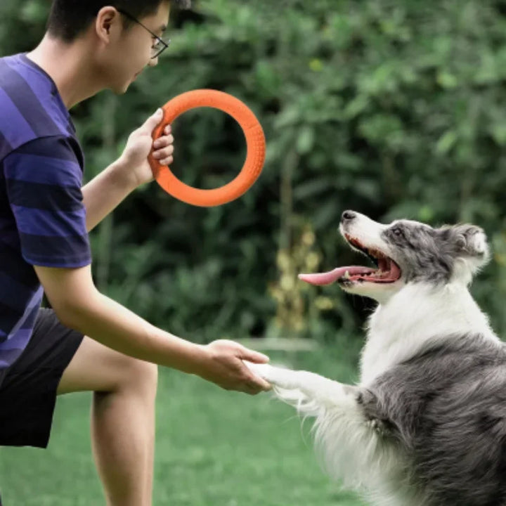 Dog Ring Toys Indestructible Chewing Flying Floating Training Tools Fetch for Small Medium Large Dogs Throwing Catching Flying