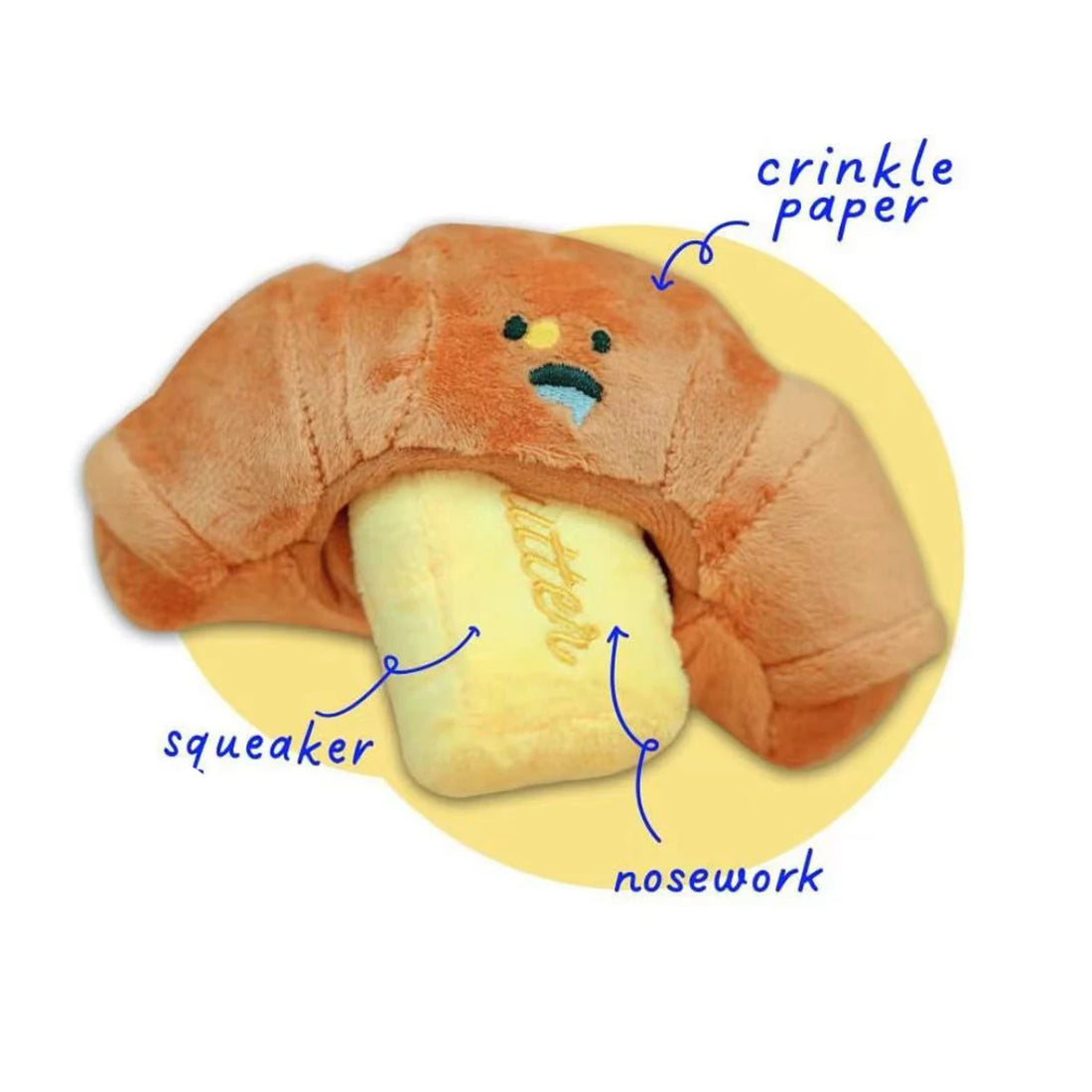 Croissant Toy For Pet Dogs Plush Relieve Boredom Dog Toys Chew Cleaning Teeth Breed Puppy Aggressive Chewers Puppy Player