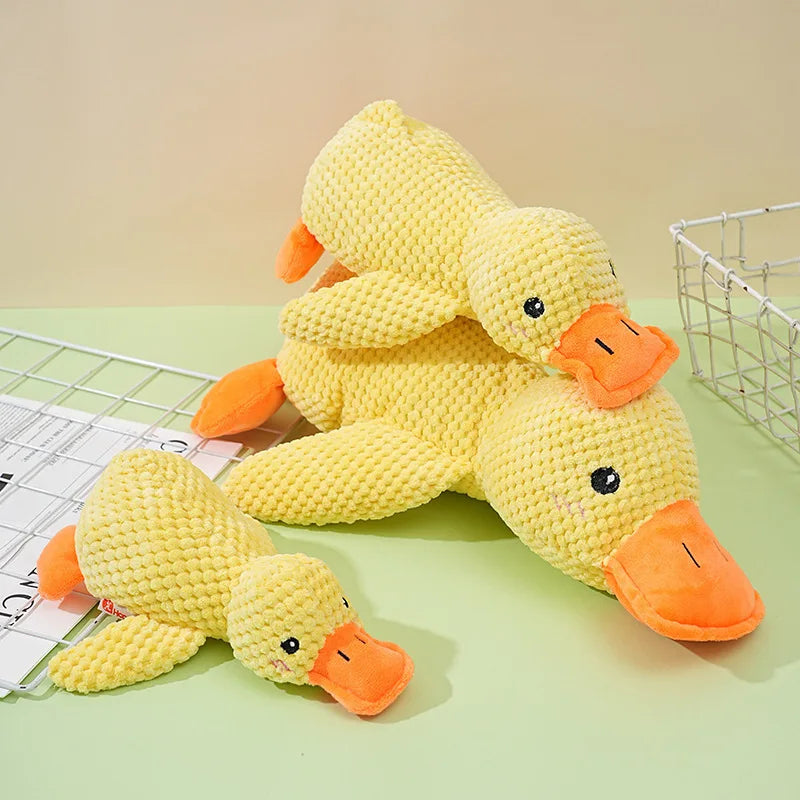 Bite Resistant Plush Dog Toy Duck Shape Interactive Chew Proof Teeth Cleaning Boredom Relief for Large Puppies Adult Dog Durable