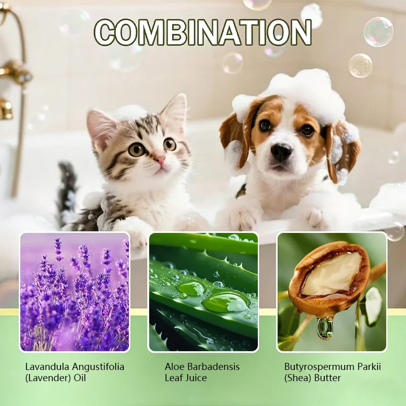 4-in-1 Calming Pet Shampoo Conditioner Cleans, Conditions, Detangles, Moisturizes. Spa-Like Care. Thick Lather Fluffy Smooth. 150g