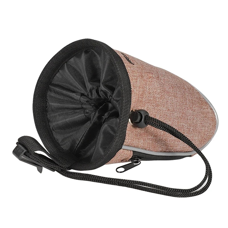 Dog Treat Training Pouch Easily Carries Pet Food Bag Kibble, Treats Built In Poop Bag Dispenser Outdoor Dog Trainings Bag