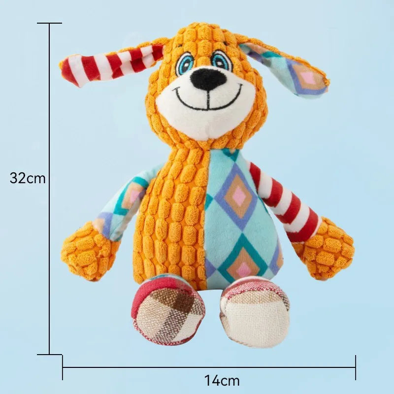 Cute Fox Elephant Plush Dog Toy Bite Resistant Interactive Squeaky Chew Toy for Dogs Teeth Cleaning Sounding Pet Chew Doll113