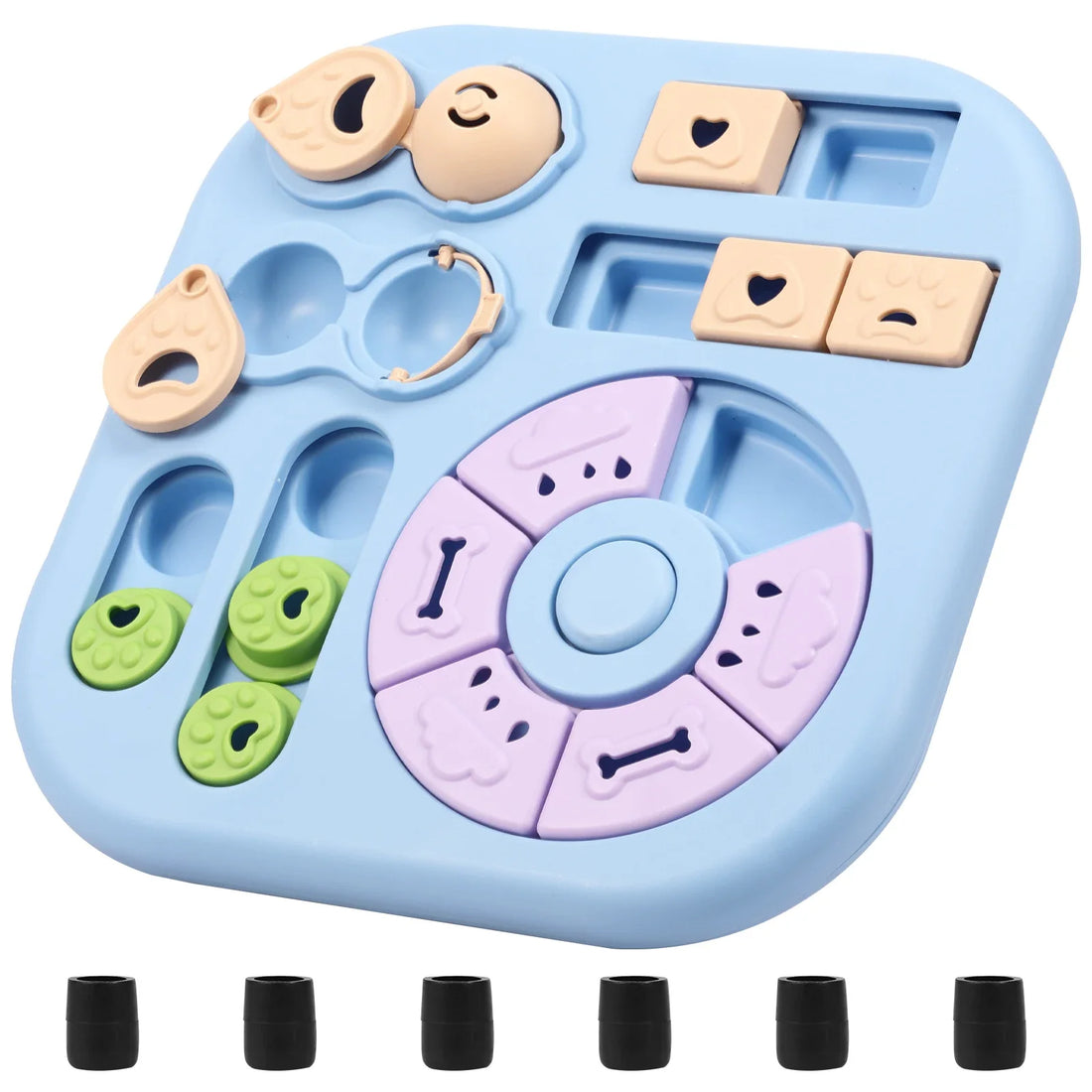 Interactive Dog Puzzle Toys Plastic Treat Dispensing Slow Feeder with Non Slip Base Dog Mental Stimulation Toys Pet Supplies