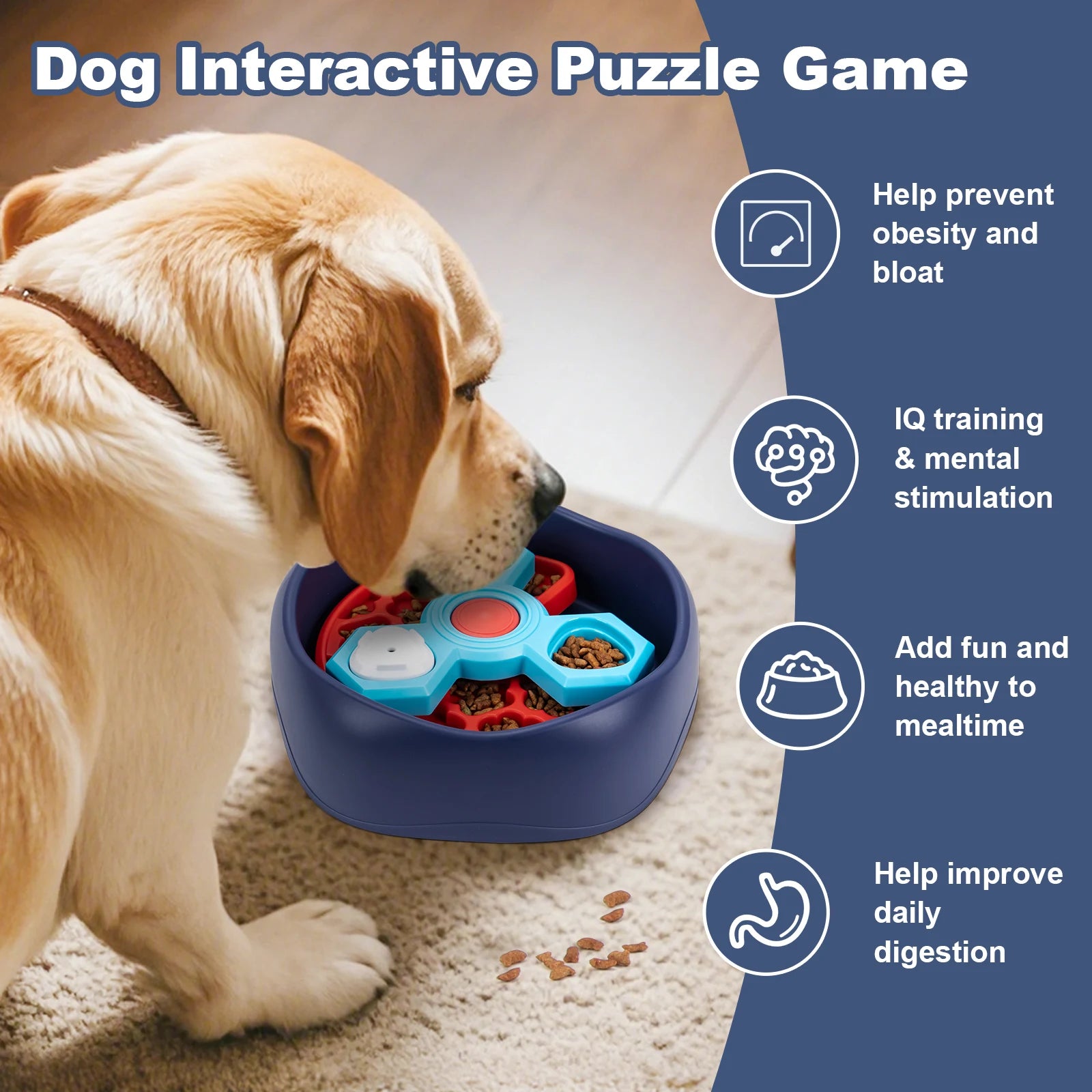 2-Layers Dog Puzzle Toys Slow Feeder Food Dispenser Interactive Increase Puppy IQ Anti-Choking Tableware Dog Licking Plates