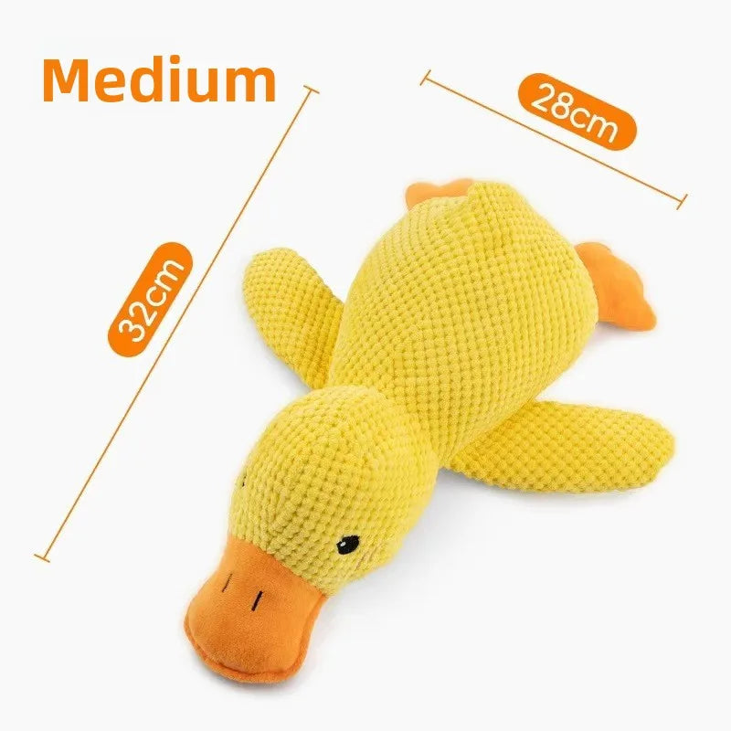 Bite Resistant Plush Dog Toy Duck Shape Interactive Chew Proof Teeth Cleaning Boredom Relief for Large Puppies Adult Dog Durable