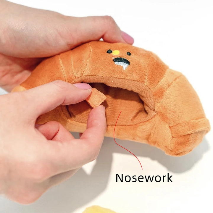 Croissant Toy For Pet Dogs Plush Relieve Boredom Dog Toys Chew Cleaning Teeth Breed Puppy Aggressive Chewers Puppy Player