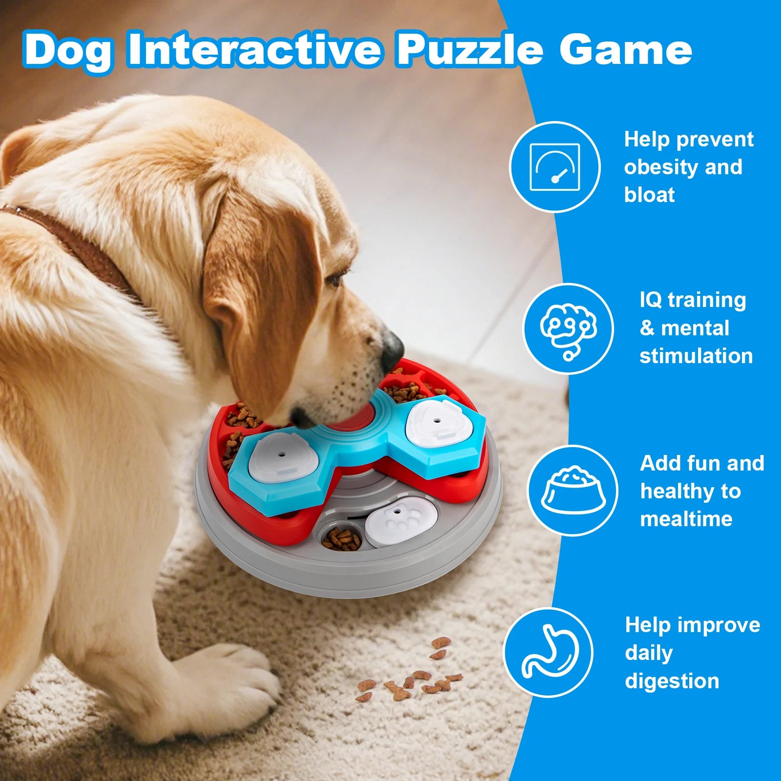 2-Layers Dog Puzzle Toys Slow Feeder Food Dispenser Interactive Increase Puppy IQ Anti-Choking Tableware Dog Licking Plates