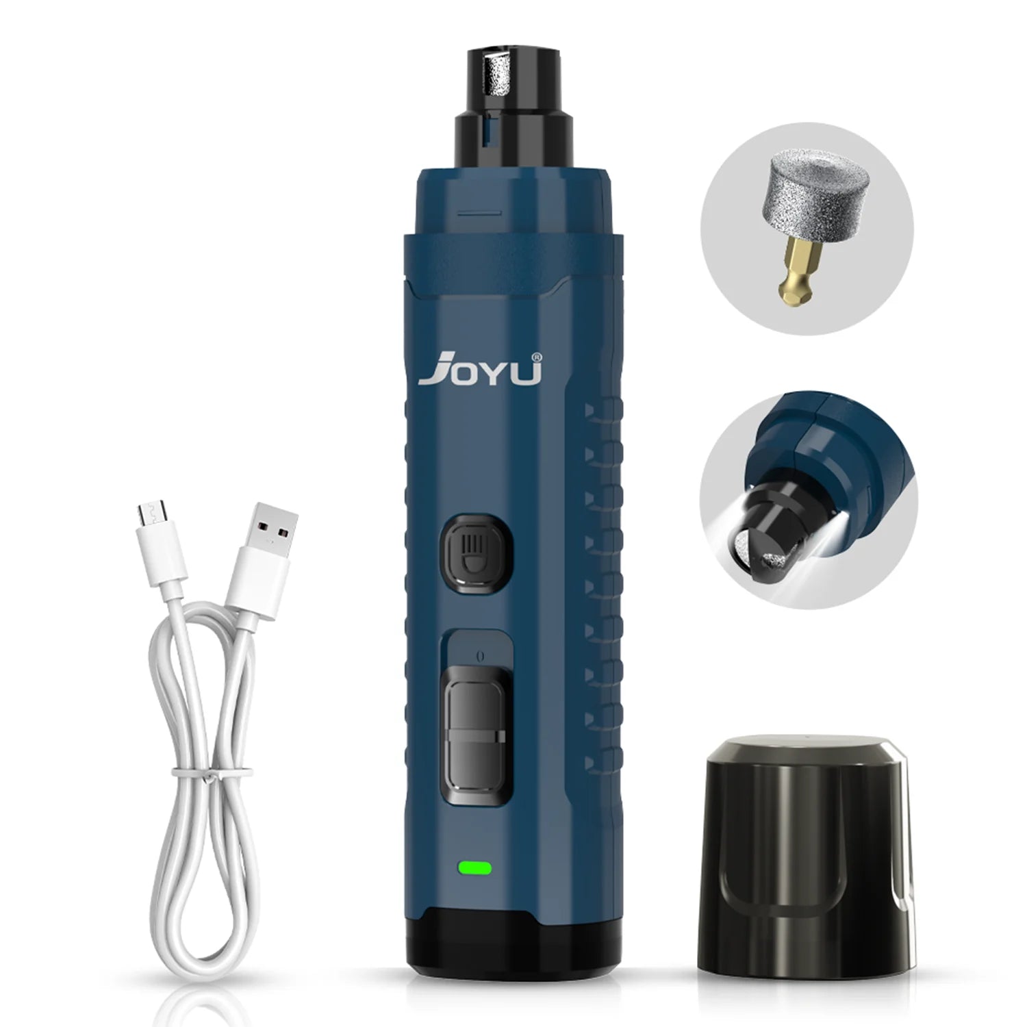 2-Speed Dog Nail Grinder with Dual LED Lights – Enhanced Super Quiet Rechargeable Electric Trimmer for Painless Paws Grooming