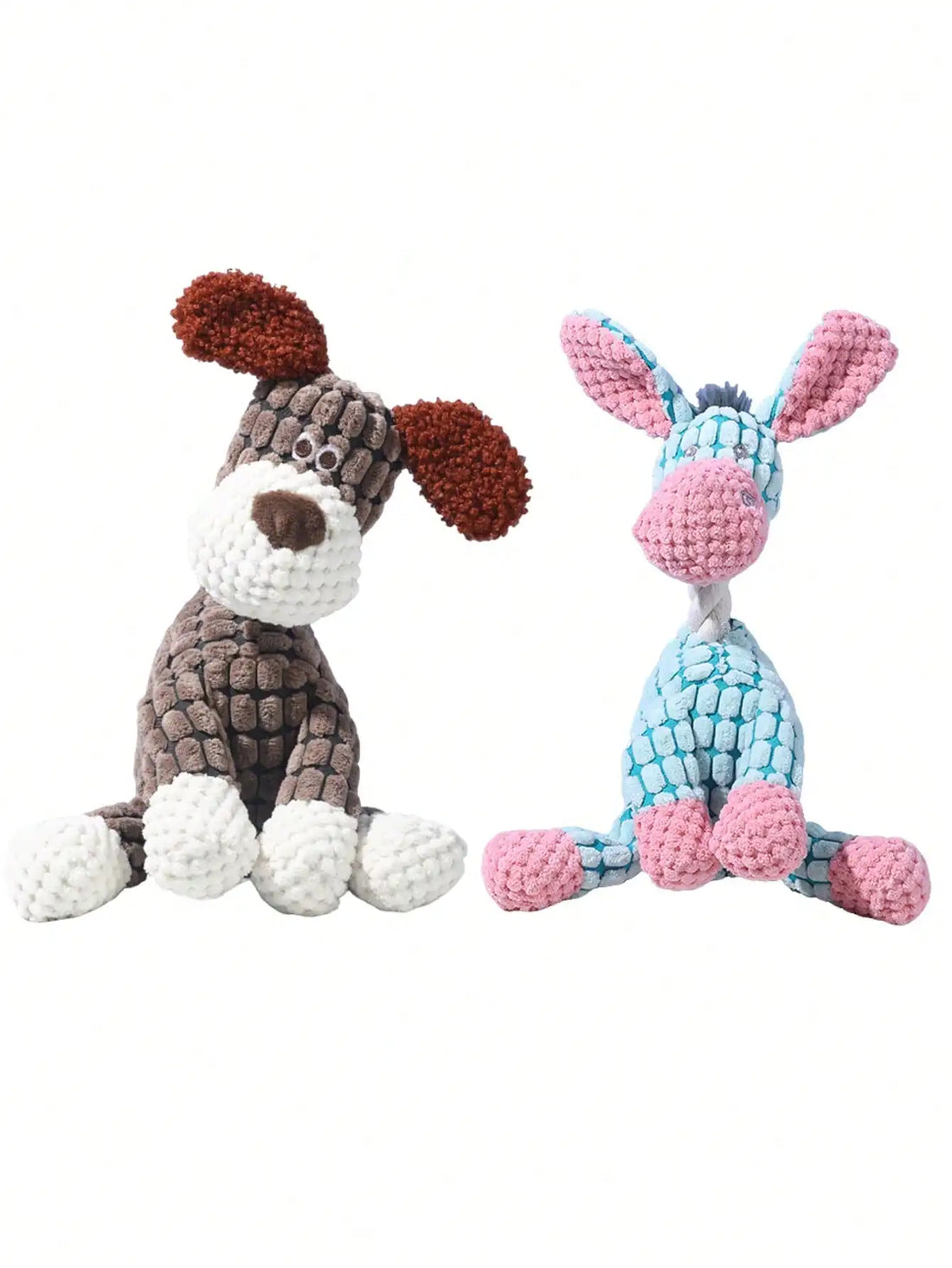 Fun Pet Dog Toy - Donkey-Shaped Corduroy Chew Toy, Squeaky Plush Donkey Toy for Puppies, Suitable for Cats and Dogs to Play, Helps Dogs Play and Expend Energy, Promotes Teeth Cleaning and Oral Health, Suitable for Small and M
