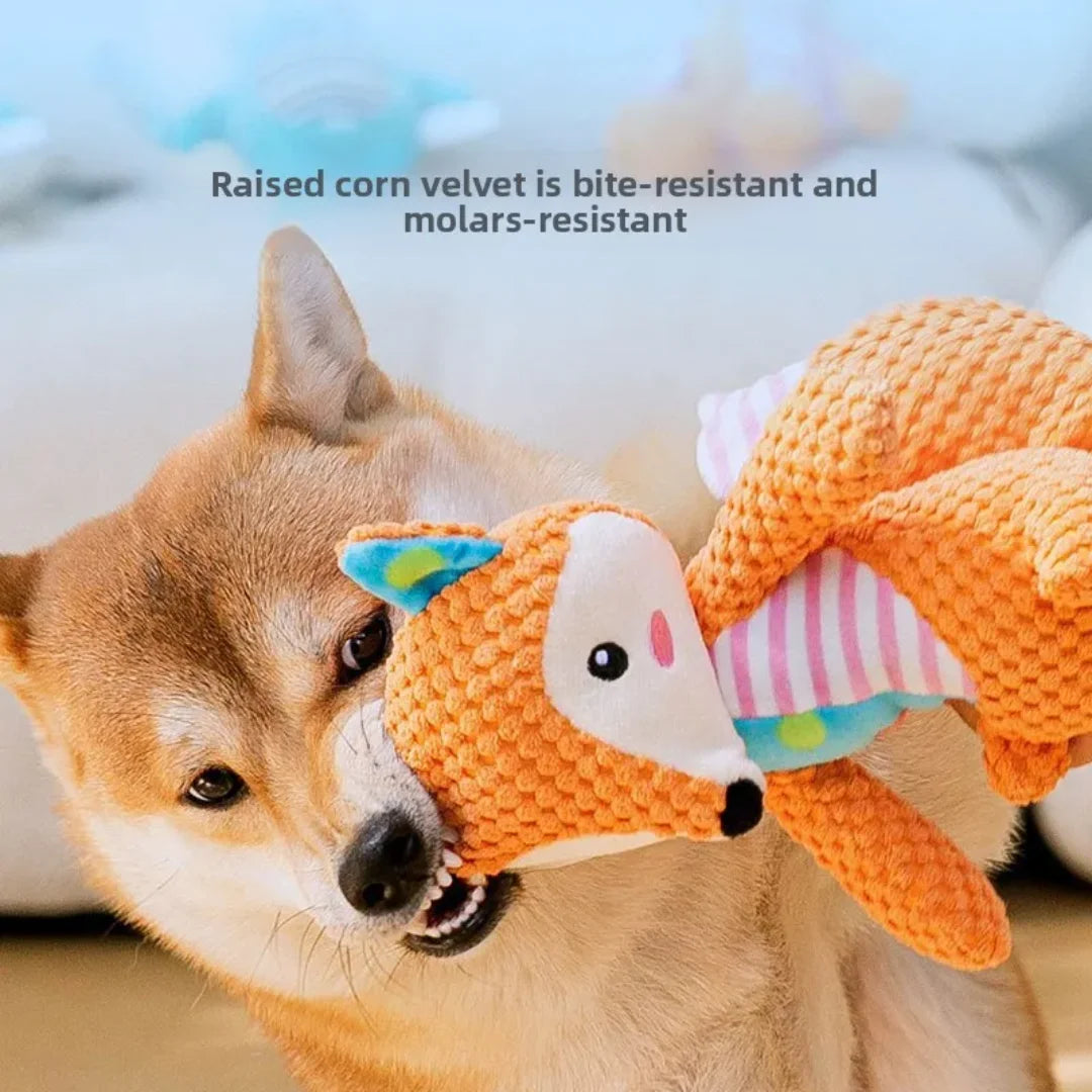 Cute Fox Elephant Plush Dog Toy Bite Resistant Interactive Squeaky Chew Toy for Dogs Teeth Cleaning Sounding Pet Chew Doll113