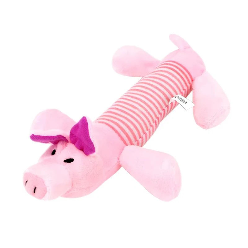 New Popular Plush Squeak Pet Toys - Long Bar Pig/Duck/Elephant Toys Soft Interactive Chewing Toys for Dogs