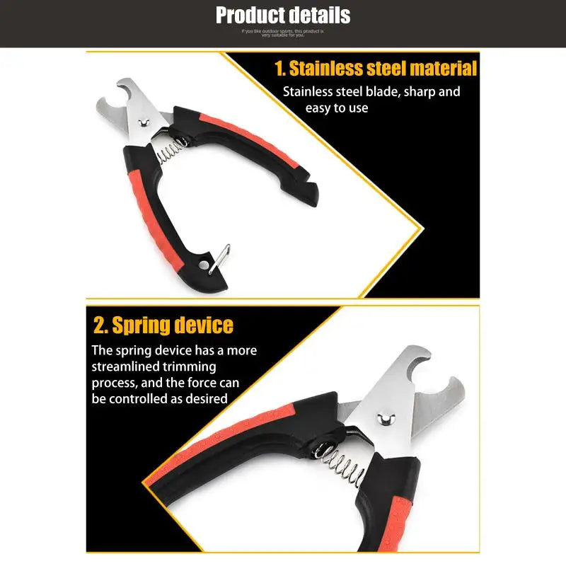 SU 1Pcs Stainless Steel Grooming Scissors Clippers Professional Pet Dog Nail Clipper Cutterfor Animals Dogs Cats Rabbit